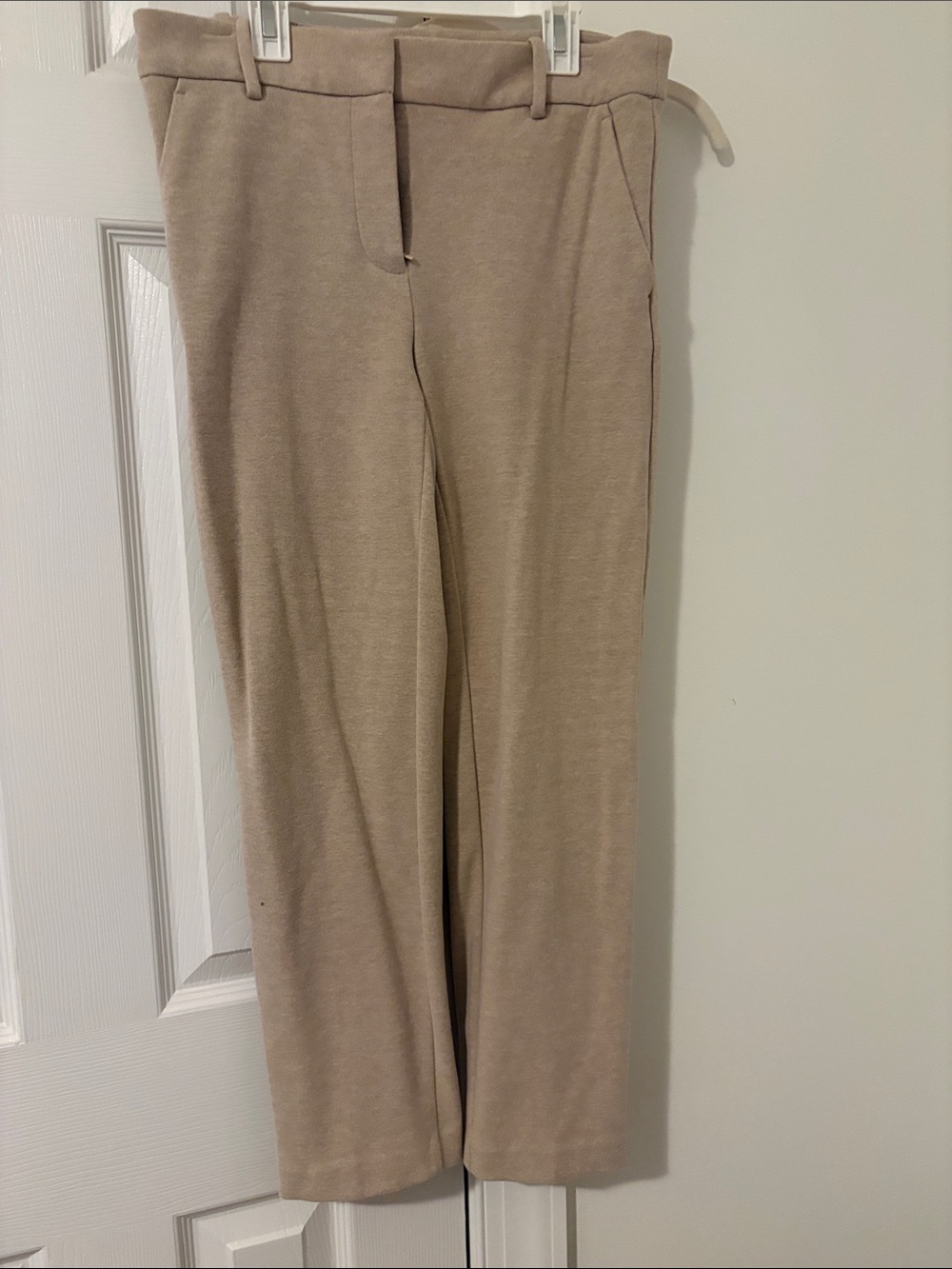 LOFT Taupe Straight-Leg Trousers